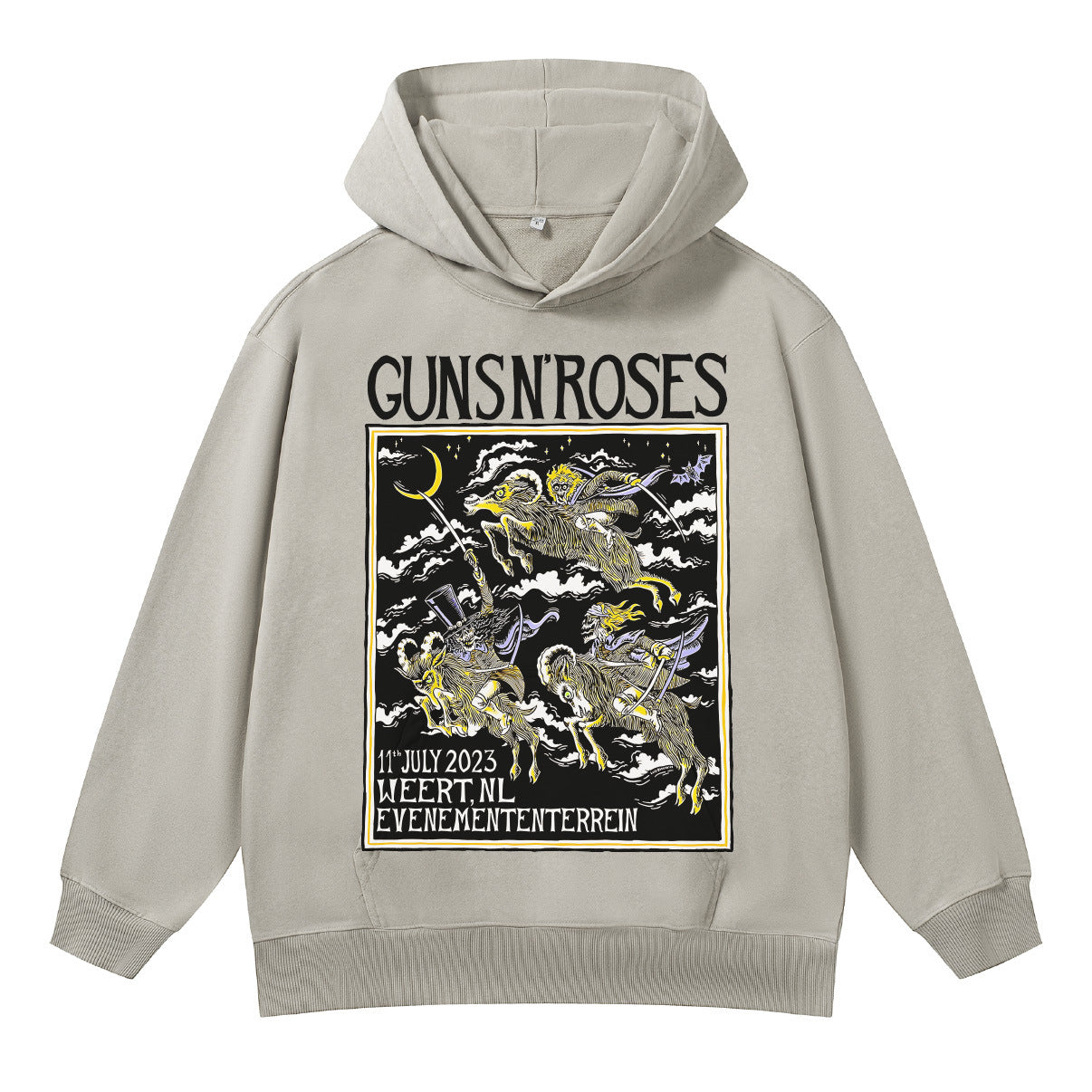 ♛𝔽𝕦𝕤𝕚𝕠𝕟 𝔽𝕠𝕔𝕦𝕤 ♛410G重磅水洗GunsnRoses連帽大學T  FZ-03