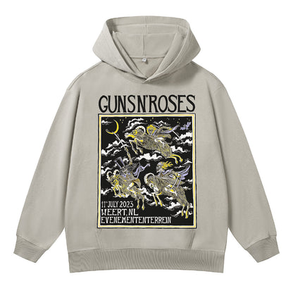 ♛𝔽𝕦𝕤𝕚𝕠𝕟 𝔽𝕠𝕔𝕦𝕤 ♛410G重磅水洗GunsnRoses連帽大學T  FZ-03