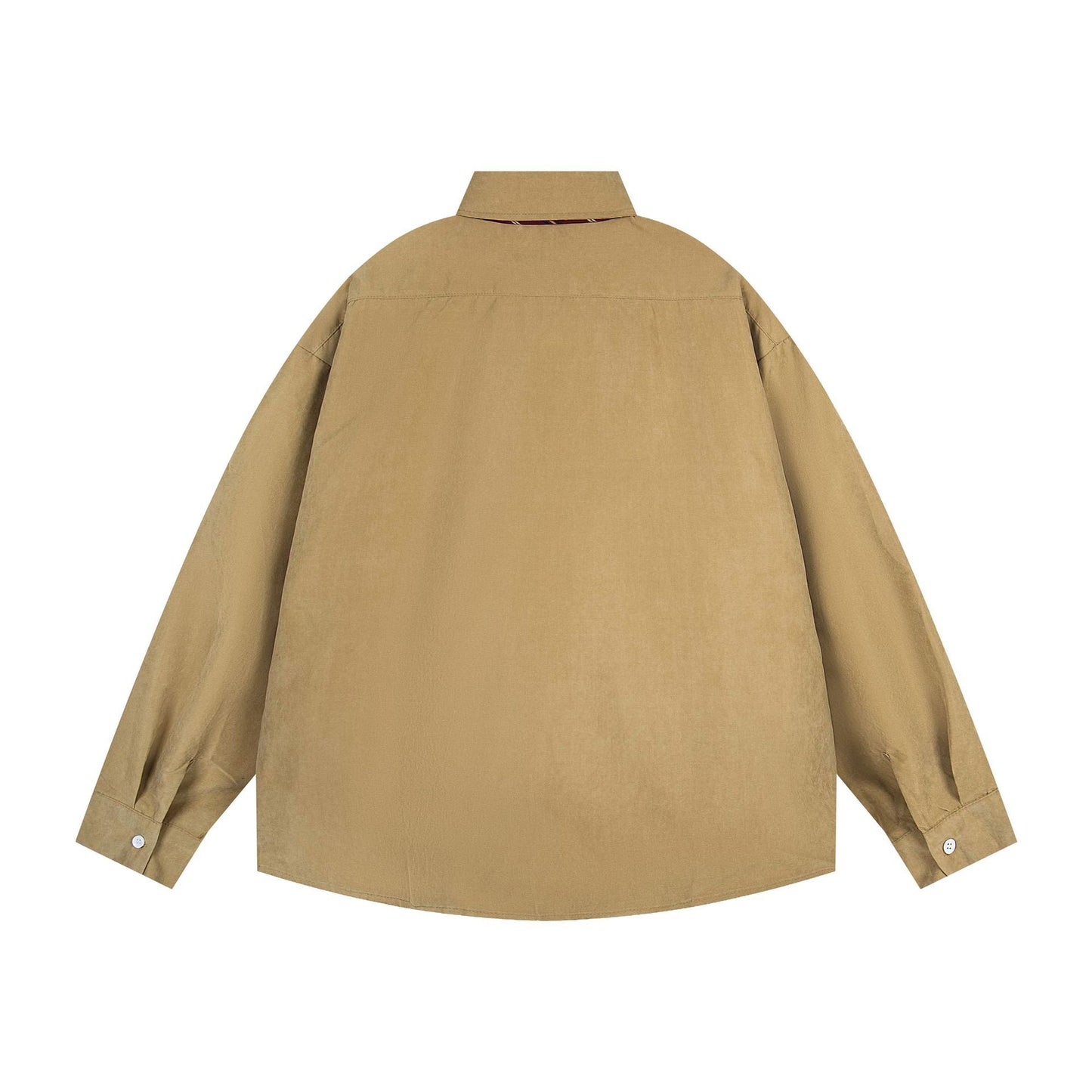 𝔼mbro 𝕊hirt𒉽2025秋冬領帶系列小熊刺繡格子寬鬆襯MO-18