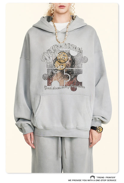 ♛𝔽𝕦𝕤𝕚𝕠𝕟 𝔽𝕠𝕔𝕦𝕤 ♛2025秋冬高磅復古水洗印花帽T B-68