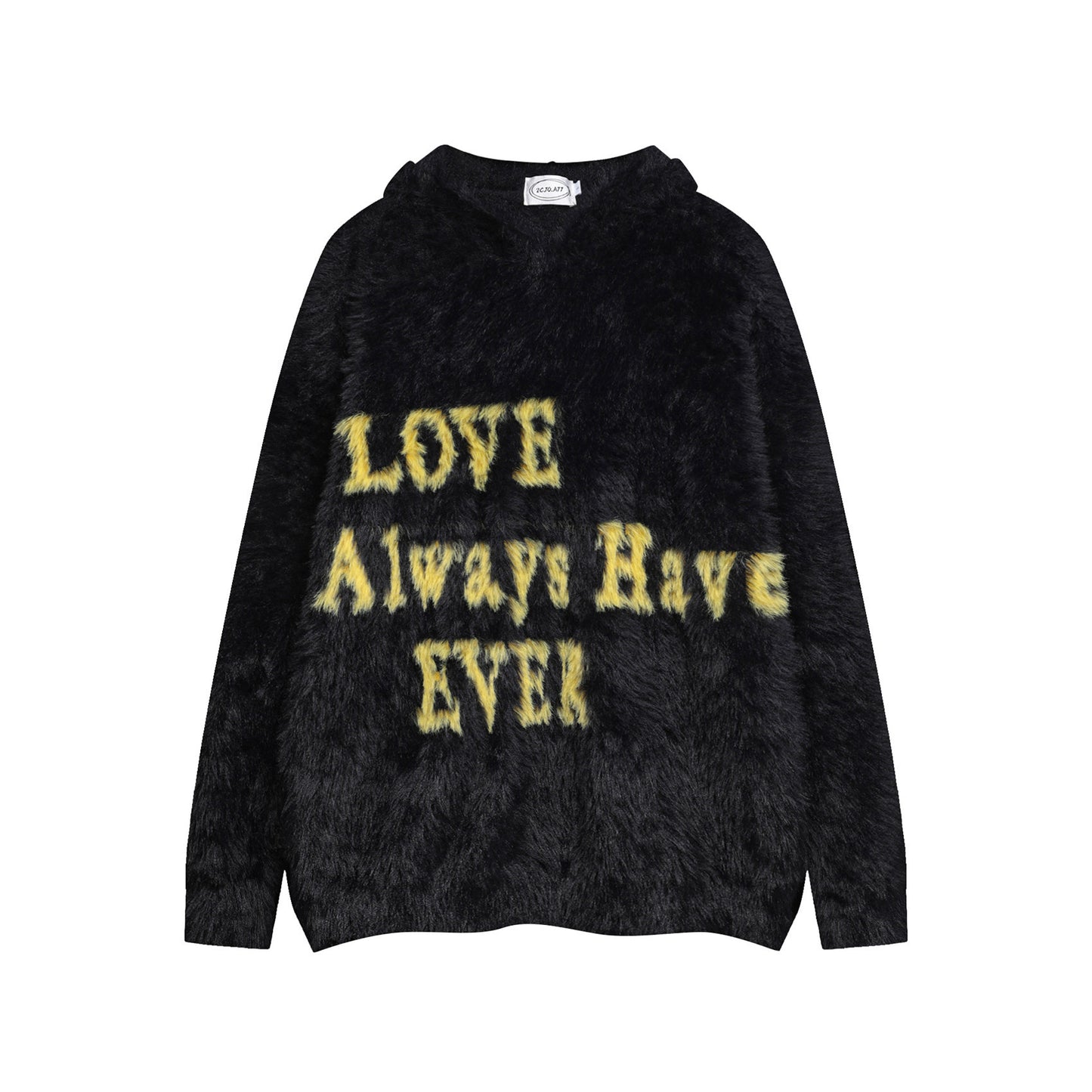 ⓀⓃⒾⓉ𒉽2025秋冬復古字母慵懶風連帽針織 M-19