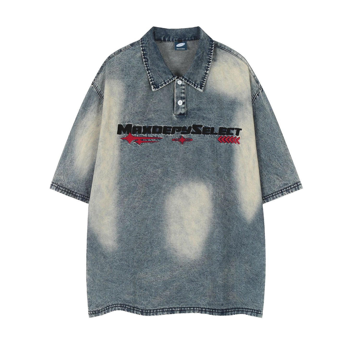 Polo Shirt𒉽美式復古字母刺繡翻領POLO衫 GE-89