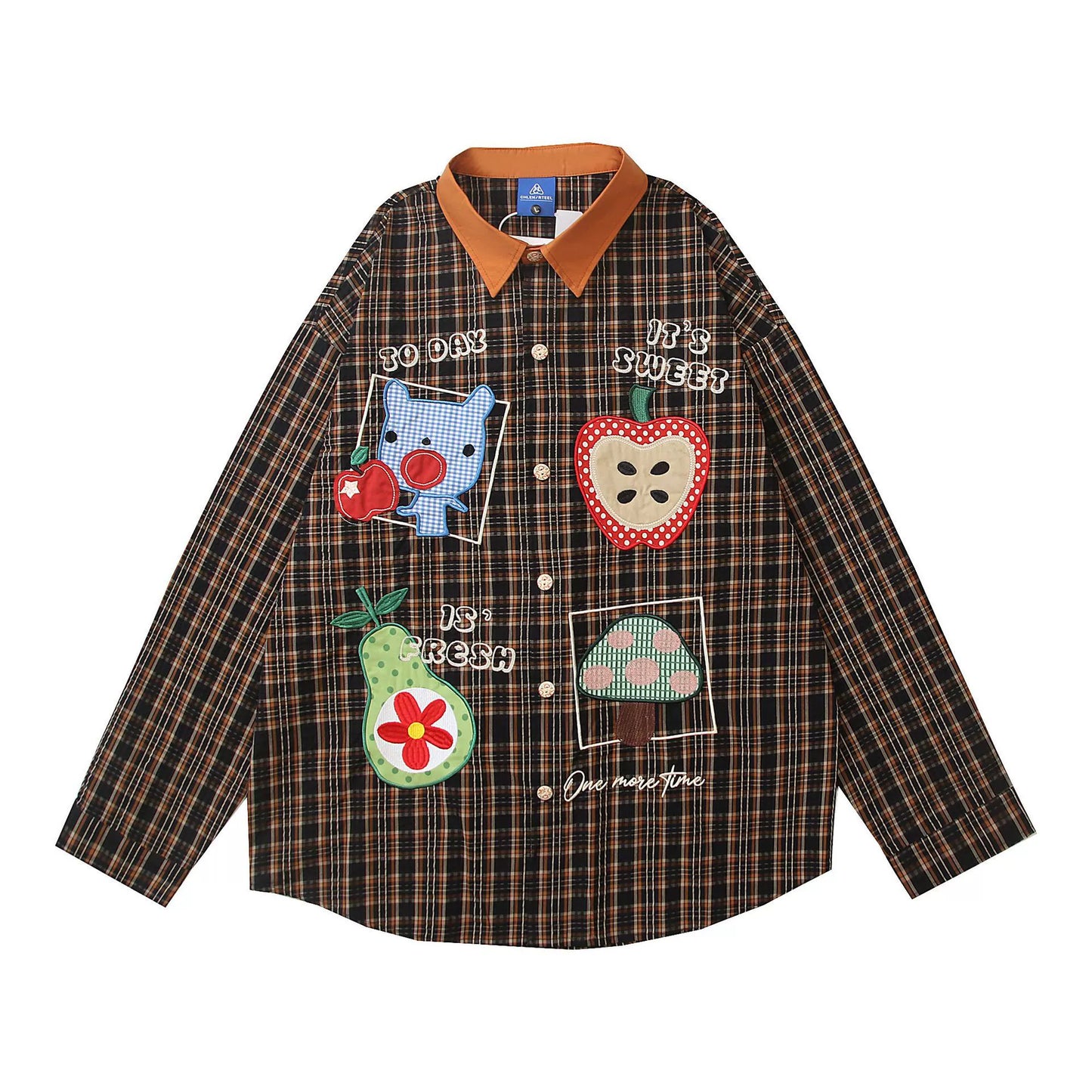 𝔼mbro 𝕊hirt𒉽2025秋冬復古創意寬鬆刺繡外套C-90