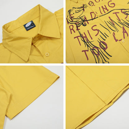 𝕃oose 𝔽it ☞𝟤𝟢𝟤𝟧 ☜美式復古小狗印花短袖襯衫 G-63