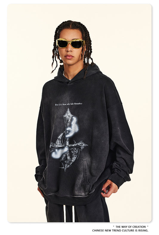 ♛𝔽𝕦𝕤𝕚𝕠𝕟 𝔽𝕠𝕔𝕦𝕤 ♛2025秋冬高磅復古水洗印花帽T 531