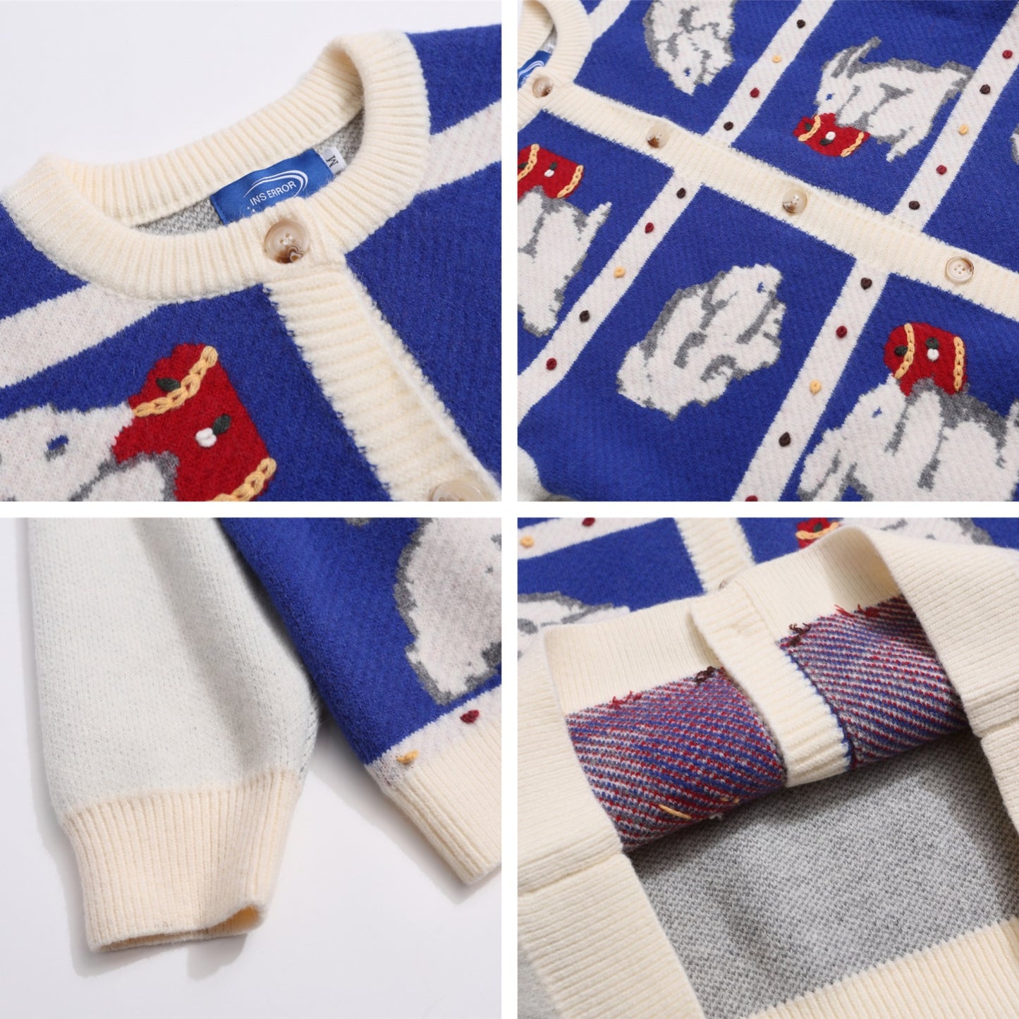 ⓀⓃⒾⓉ𒉽2025秋冬趣味兔子圓領針織外套 Y-88