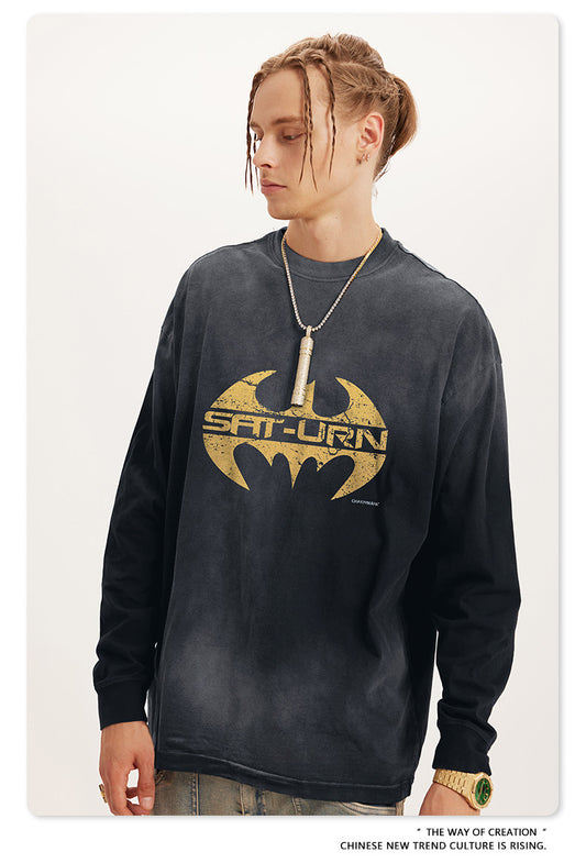 ♛𝔽𝕦𝕤𝕚𝕠𝕟 𝔽𝕠𝕔𝕦𝕤 ♛2025秋冬復古水洗印花大學T W-26