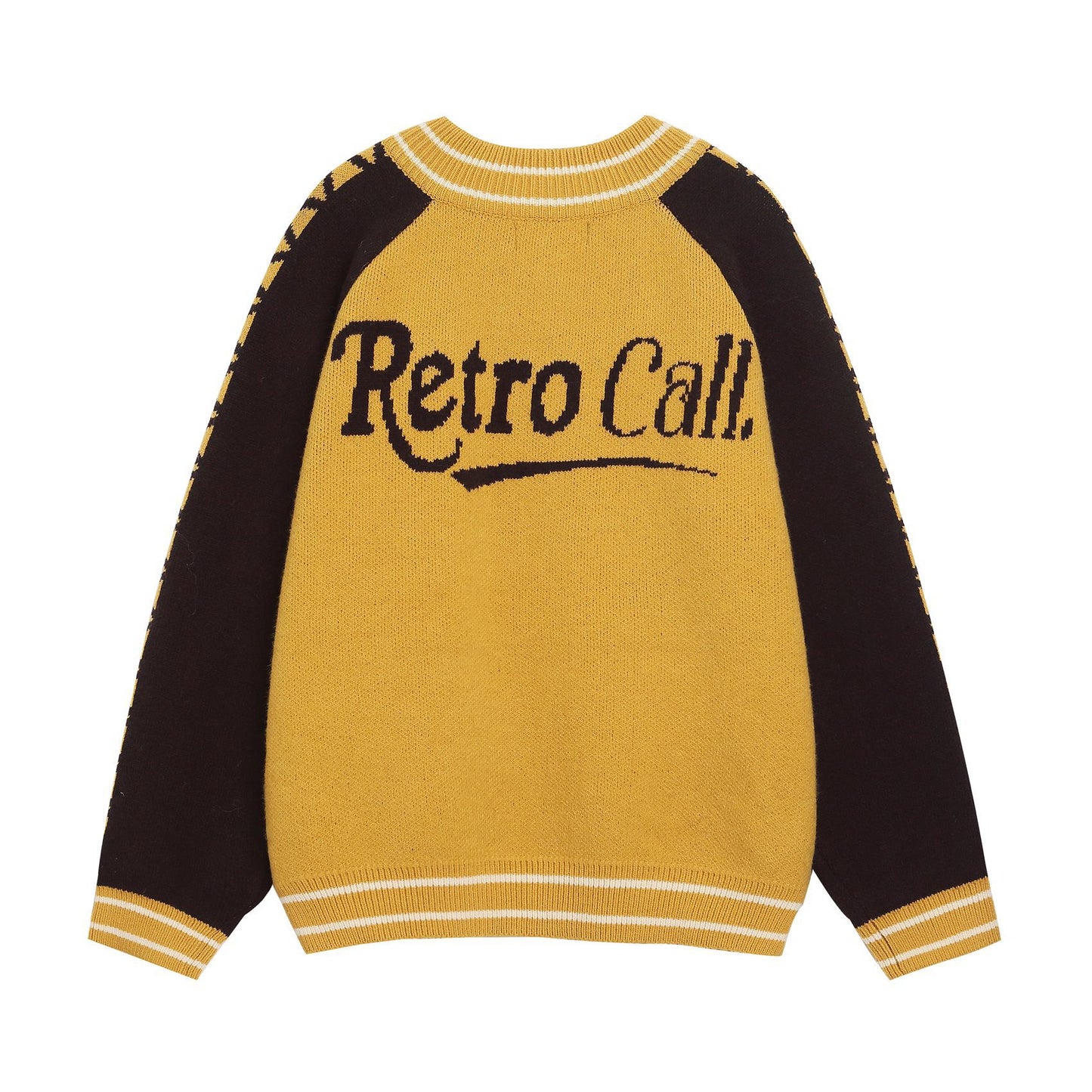 ⓀⓃⒾⓉ𒉽2025秋冬美式復古撞色針織外套 K-69