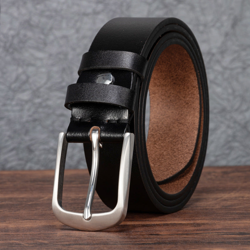 𝗕𝗘𝗟𝗧 復古男款不銹鋼扣簡約純牛皮休閒腰帶16
