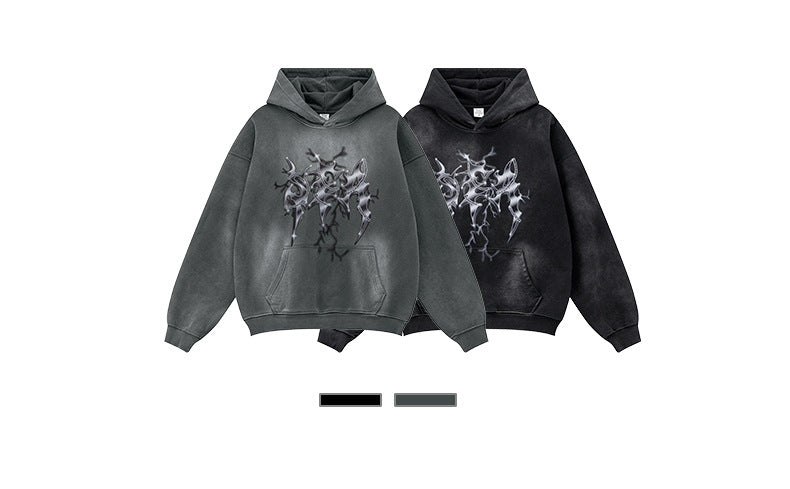 ♛𝔽𝕦𝕤𝕚𝕠𝕟 𝔽𝕠𝕔𝕦𝕤 ♛2025秋冬高磅復古水洗印花帽T 514