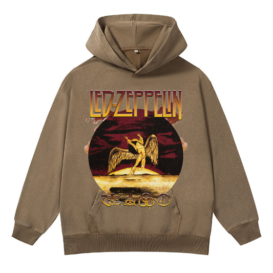 ♛𝔽𝕦𝕤𝕚𝕠𝕟 𝔽𝕠𝕔𝕦𝕤 ♛410G重磅水洗美式復古連帽大學T  FZ-	42