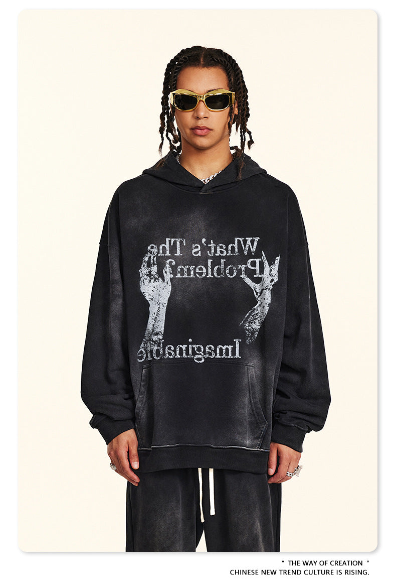 ♛𝔽𝕦𝕤𝕚𝕠𝕟 𝔽𝕠𝕔𝕦𝕤 ♛2025秋冬高磅復古水洗印花帽T 555