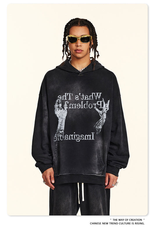 ♛𝔽𝕦𝕤𝕚𝕠𝕟 𝔽𝕠𝕔𝕦𝕤 ♛2025秋冬高磅復古水洗印花帽T 555