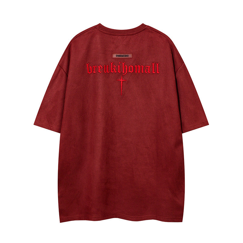 𝕃oose 𝔽it ☞𝟤𝟢𝟤𝟧 ☜美式復古字母刺繡圓領男女中性 T-Shirt寬版上衣J-9