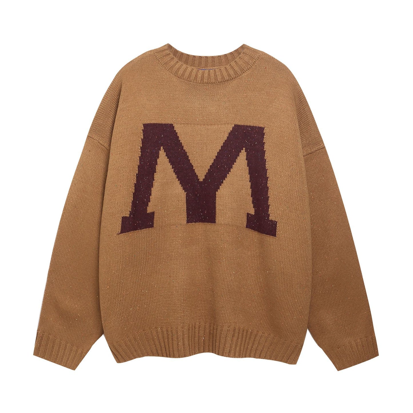 ⓀⓃⒾⓉ𒉽2025秋冬美式復古字母圓領慵懶針織 K-60