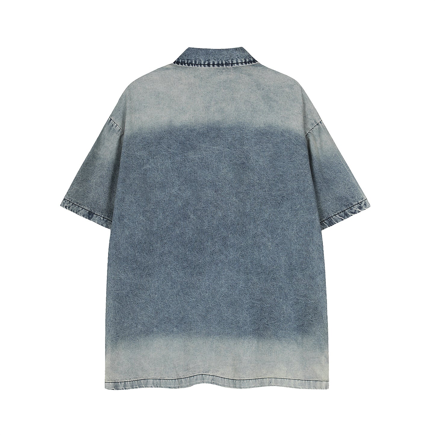 Polo Shirt𒉽美式復古牛仔水洗翻領POLO衫G-80