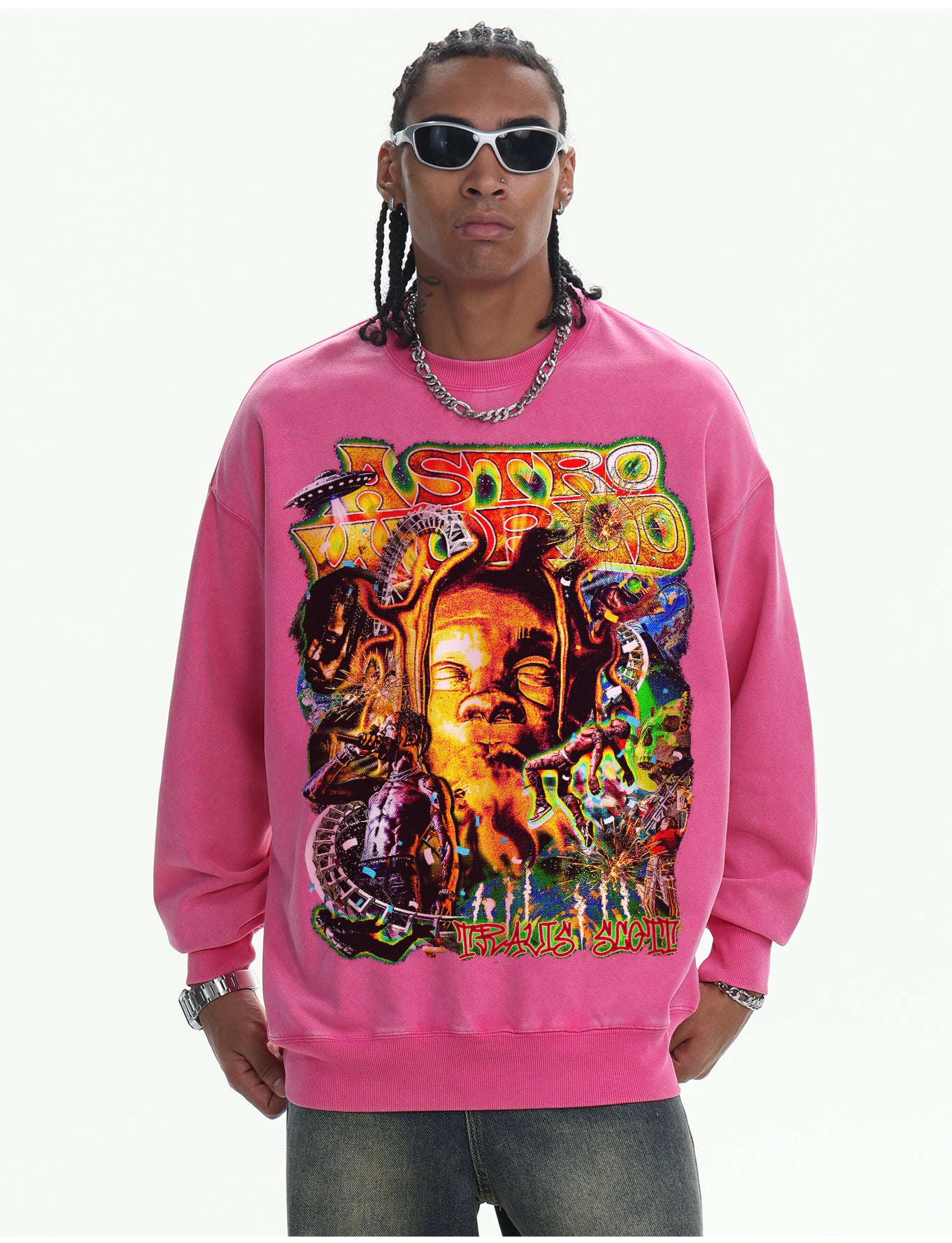 ♛𝔽𝕦𝕤𝕚𝕠𝕟 𝔽𝕠𝕔𝕦𝕤 ♛410G重磅水洗美式復古圓領厚T  GH-67