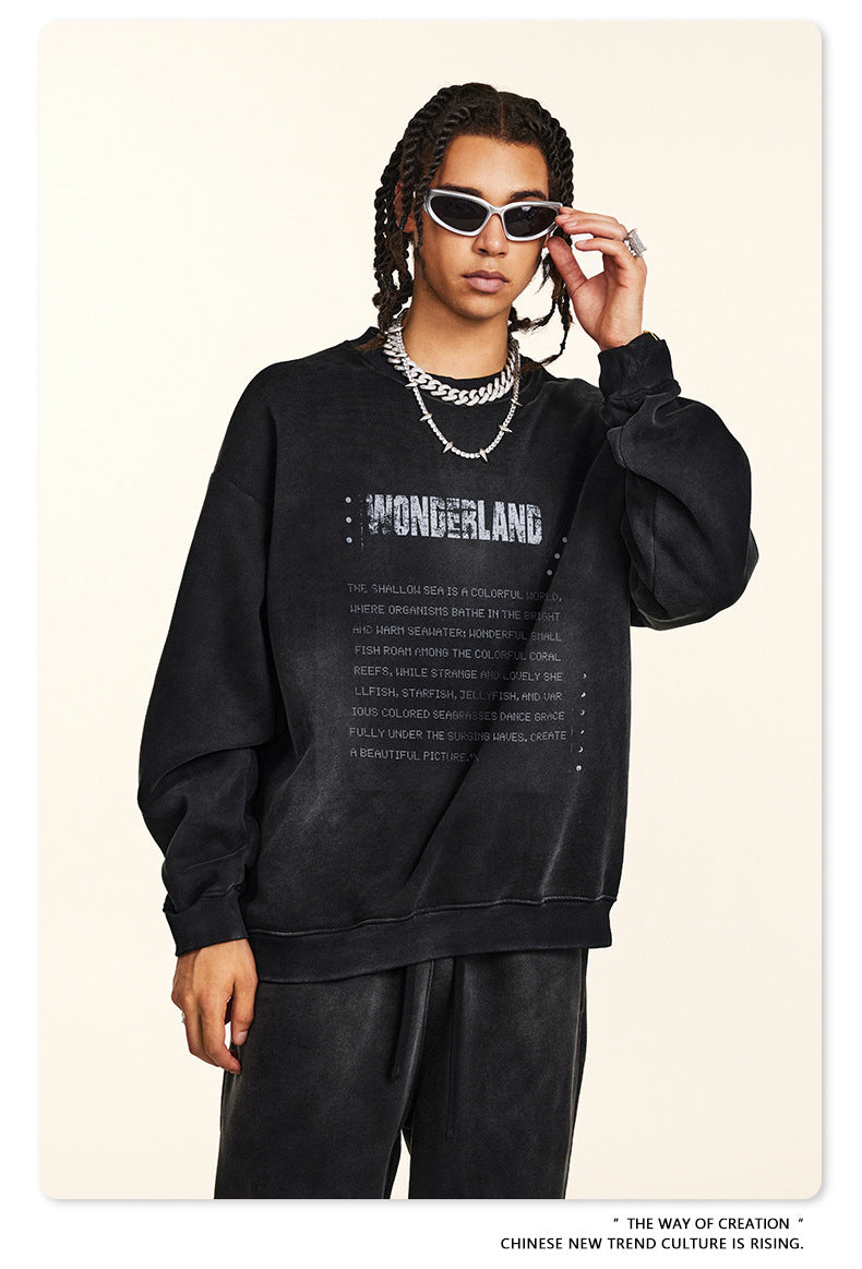 ♛𝔽𝕦𝕤𝕚𝕠𝕟 𝔽𝕠𝕔𝕦𝕤 ♛2025秋冬高磅復古水洗印花帽T B-10