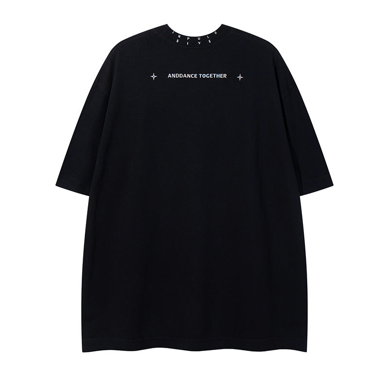 𝕃oose 𝔽it ☞𝟤𝟢𝟤𝟧 ☜美式復古字母刺繡圓領寬版上衣 Y-2