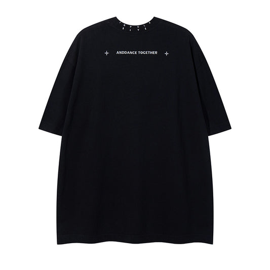 𝕃oose 𝔽it ☞𝟤𝟢𝟤𝟧 ☜美式復古字母刺繡圓領寬版上衣 Y-2