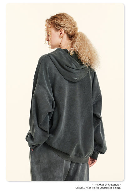 ♛𝔽𝕦𝕤𝕚𝕠𝕟 𝔽𝕠𝕔𝕦𝕤 ♛2025秋冬高磅復古水洗印花帽T 514