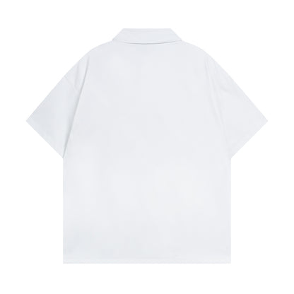 𝕃oose 𝔽it ☞𝟤𝟢𝟤𝟧 ☜春夏新款美式復古字母印花百搭寬鬆休閒襯衫  ɴᴛ𝟢𝟦 (白色)