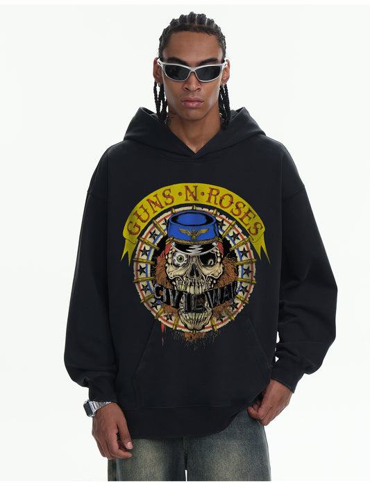 ♛𝔽𝕦𝕤𝕚𝕠𝕟 𝔽𝕠𝕔𝕦𝕤 ♛410G重磅水洗美式復古連帽大學T  FZ-40