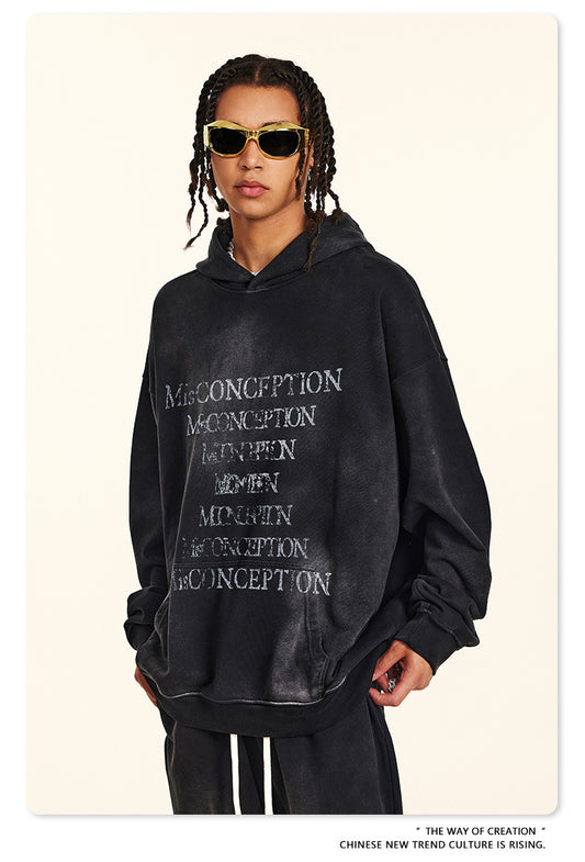 ♛𝔽𝕦𝕤𝕚𝕠𝕟 𝔽𝕠𝕔𝕦𝕤 ♛2025秋冬高磅復古水洗印花帽T 524