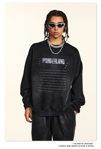 ♛𝔽𝕦𝕤𝕚𝕠𝕟 𝔽𝕠𝕔𝕦𝕤 ♛2025秋冬高磅復古水洗印花帽T B-10