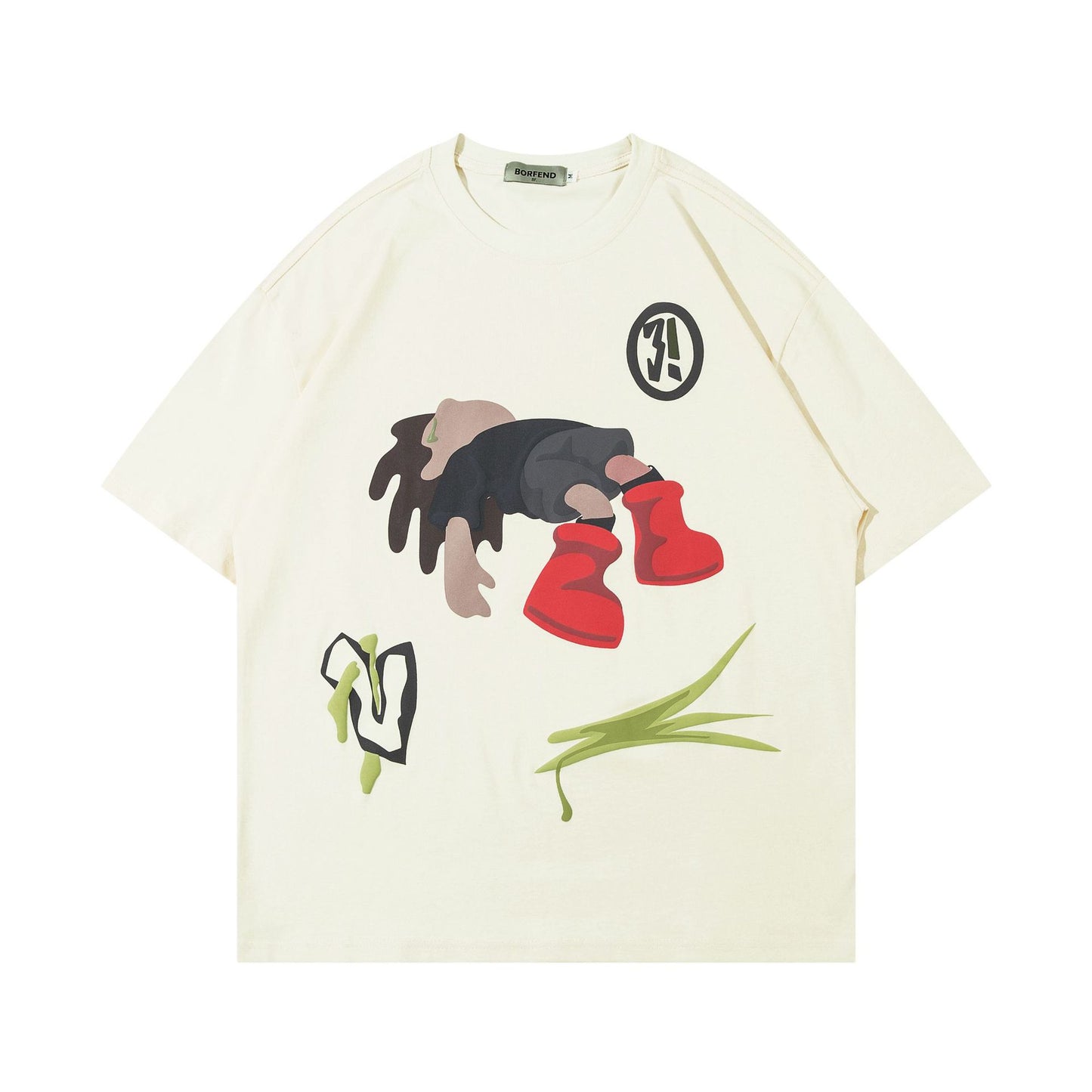 𝕃oose 𝔽it ☞𝟤𝟢𝟤𝟧 ☜夏季新款印花圓領寬版上衣B-5