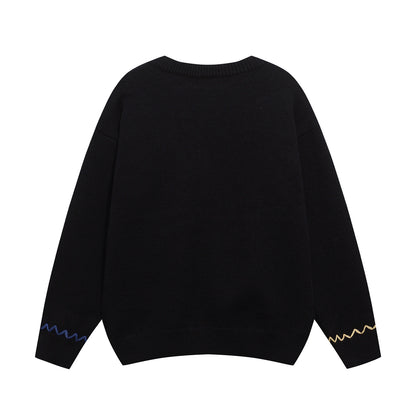 ⓀⓃⒾⓉ𒉽2025秋冬小熊刺繡圓領針織外套 K-98