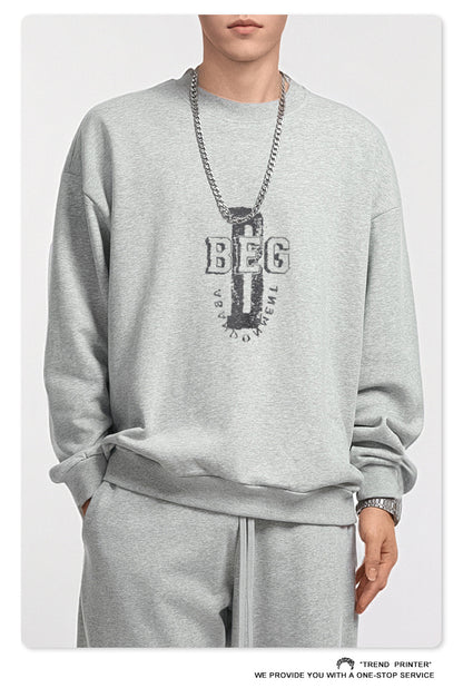 ♛𝔽𝕦𝕤𝕚𝕠𝕟 𝔽𝕠𝕔𝕦𝕤 ♛2025秋冬高磅水洗印花寬鬆落肩帽T 508