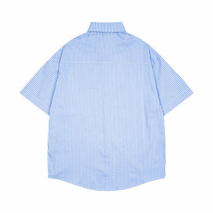 𝕃oose 𝔽it ☞𝟤𝟢𝟤𝟧 ☜美式復古小狗塗鴉印花休閒百搭短袖襯衫	 MO-64