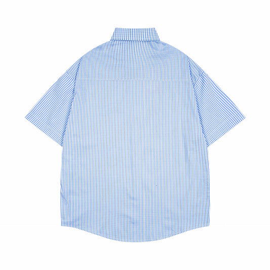 𝕃oose 𝔽it ☞𝟤𝟢𝟤𝟧 ☜美式復古小狗塗鴉印花休閒百搭短袖襯衫	 MO-64