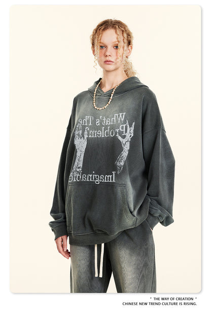 ♛𝔽𝕦𝕤𝕚𝕠𝕟 𝔽𝕠𝕔𝕦𝕤 ♛2025秋冬高磅復古水洗印花帽T 555