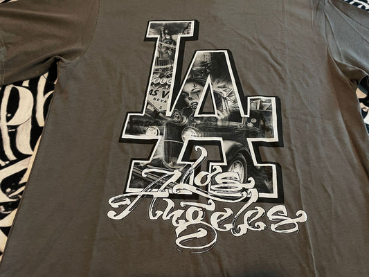 𝔽𝕦𝕤𝕚𝕠𝕟 𝔽𝕠𝕔𝕦𝕤 -ᴄʜɪᴄᴀɴᴏ♠︎悍匪♠︎美式大碼西海岸嘻哈hiphop重磅LA洛杉矶印花chicano風格短袖T恤