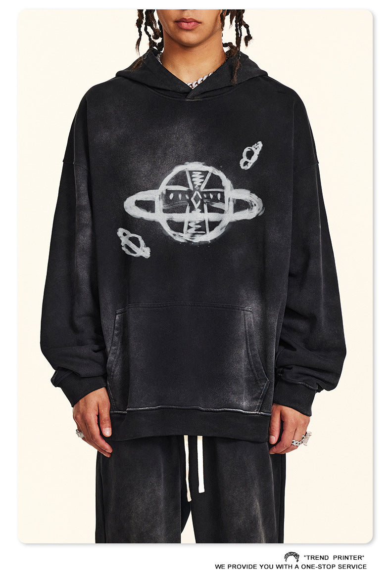 ♛𝔽𝕦𝕤𝕚𝕠𝕟 𝔽𝕠𝕔𝕦𝕤 ♛2025秋冬高磅復古水洗印花帽T  574