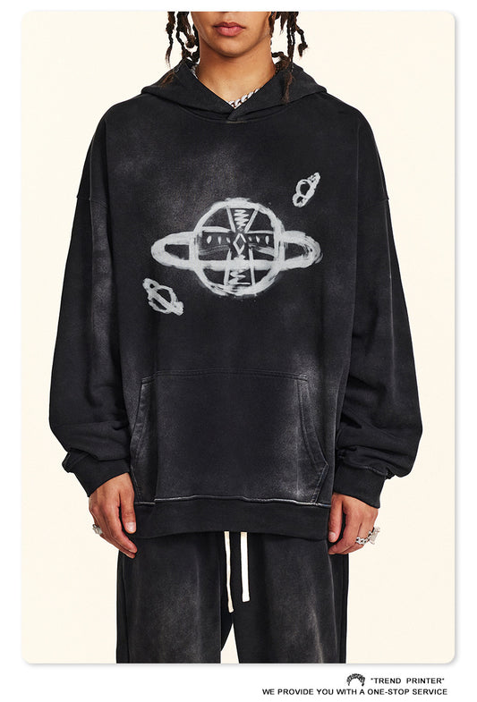 ♛𝔽𝕦𝕤𝕚𝕠𝕟 𝔽𝕠𝕔𝕦𝕤 ♛2025秋冬高磅復古水洗印花帽T  574