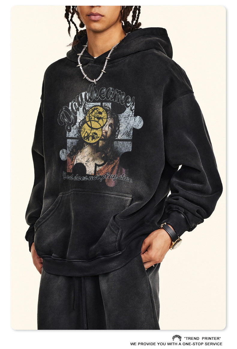 ♛𝔽𝕦𝕤𝕚𝕠𝕟 𝔽𝕠𝕔𝕦𝕤 ♛2025秋冬高磅復古水洗印花帽T B-68