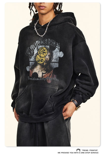 ♛𝔽𝕦𝕤𝕚𝕠𝕟 𝔽𝕠𝕔𝕦𝕤 ♛2025秋冬高磅復古水洗印花帽T B-68