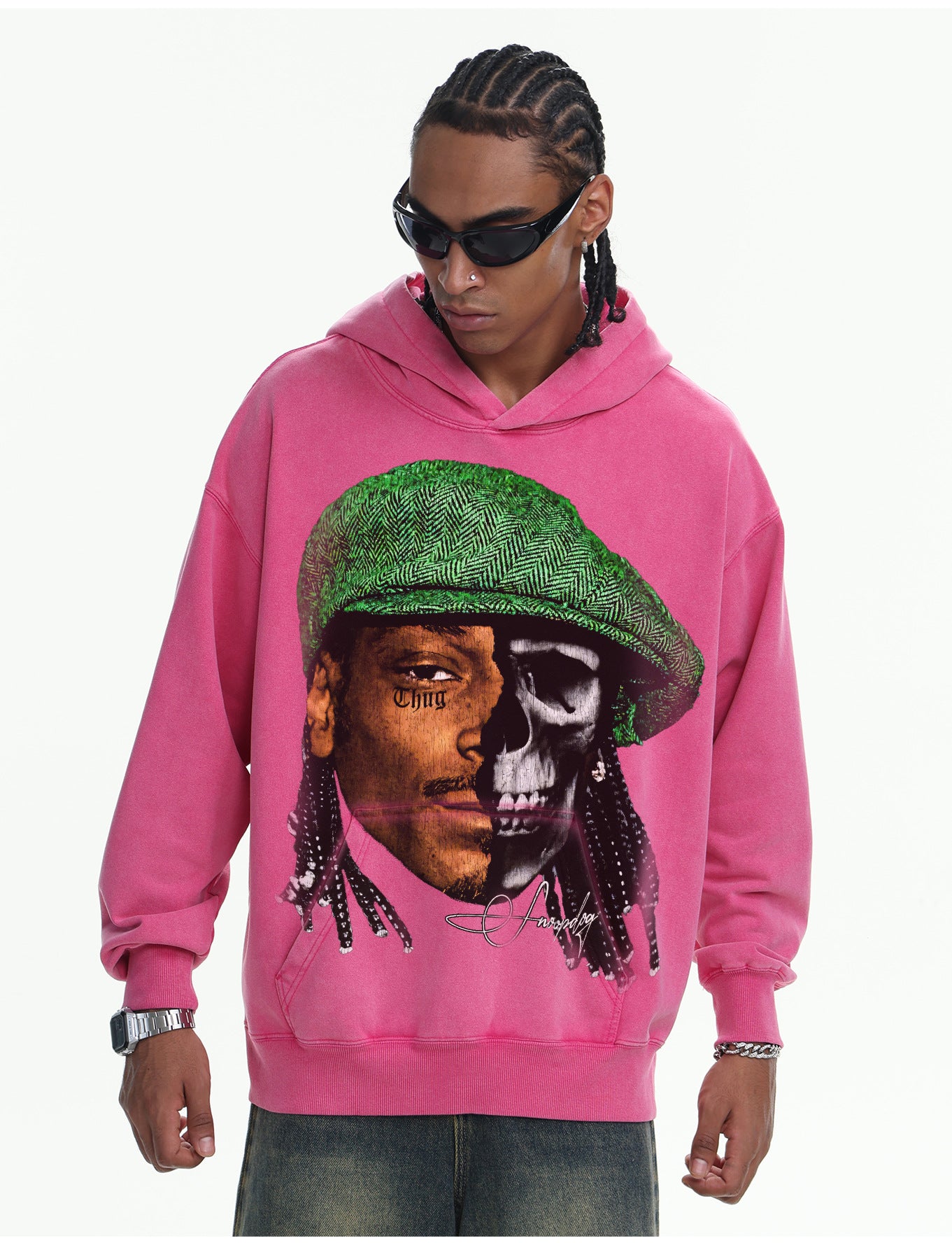 ♛𝔽𝕦𝕤𝕚𝕠𝕟 𝔽𝕠𝕔𝕦𝕤 ♛410G重磅水洗美式復古連帽大學T  FZ-77