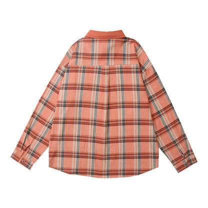 𝔼mbro 𝕊hirt𒉽2025秋冬可愛圖案刺繡寬鬆襯衫外套 C-92