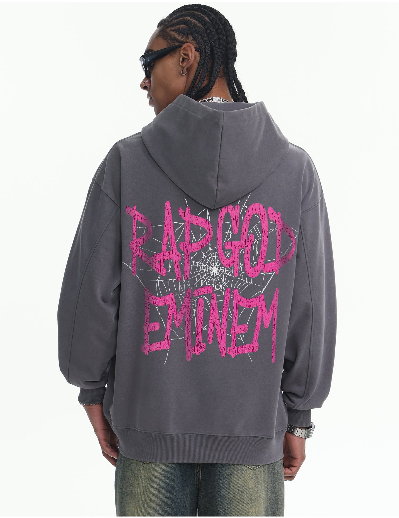 ♛𝔽𝕦𝕤𝕚𝕠𝕟 𝔽𝕠𝕔𝕦𝕤 ♛410G重磅水洗Eminem美式復古連帽大學T  FZ-71