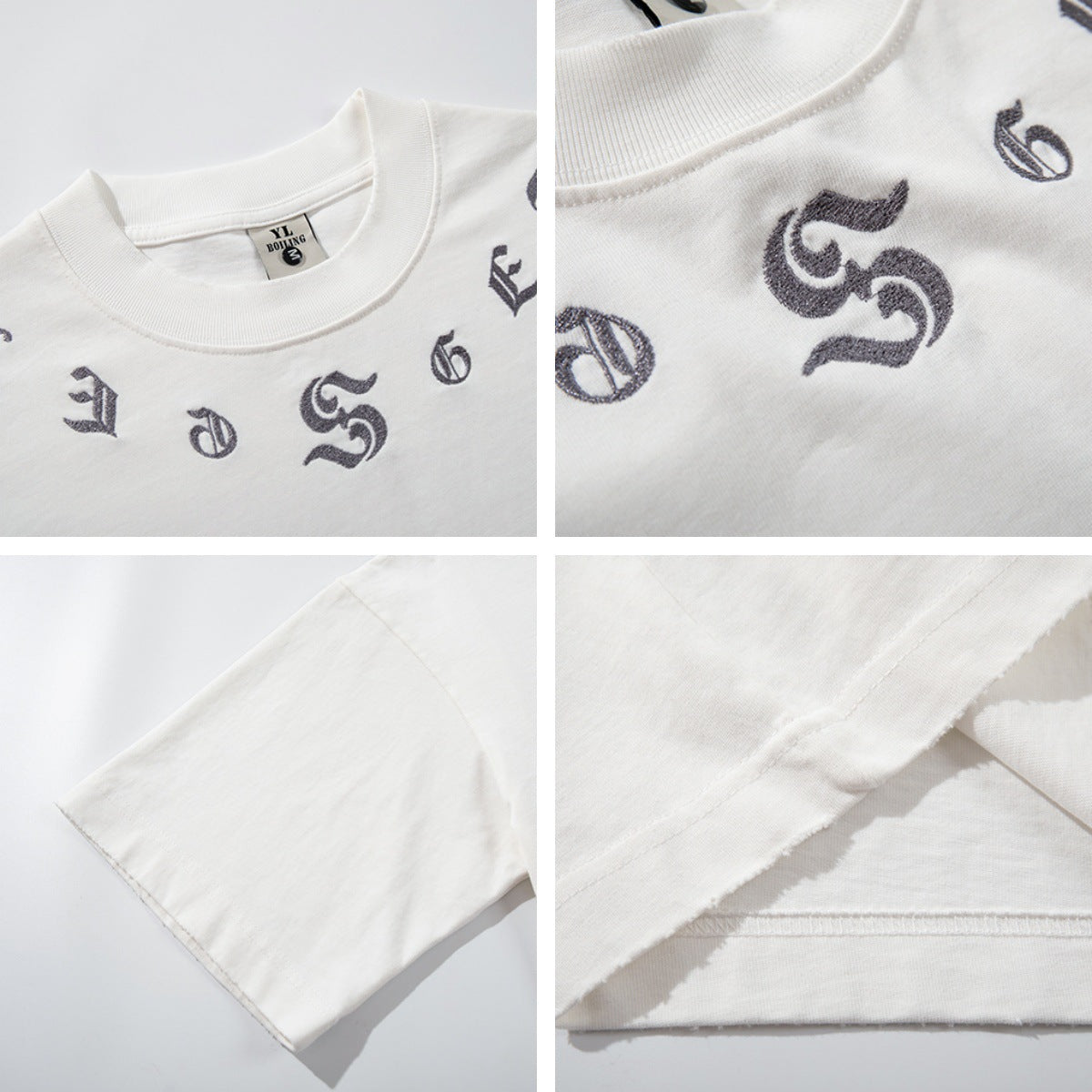 𝕃oose 𝔽it ☞𝟤𝟢𝟤𝟧 ☜美式復古字母刺繡圓領寬版上衣 Y-2