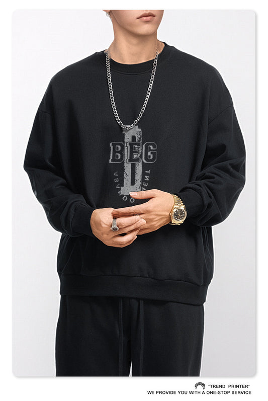 ♛𝔽𝕦𝕤𝕚𝕠𝕟 𝔽𝕠𝕔𝕦𝕤 ♛2025秋冬高磅水洗印花寬鬆落肩帽T 508