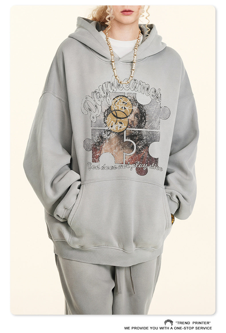 ♛𝔽𝕦𝕤𝕚𝕠𝕟 𝔽𝕠𝕔𝕦𝕤 ♛2025秋冬高磅復古水洗印花帽T B-68