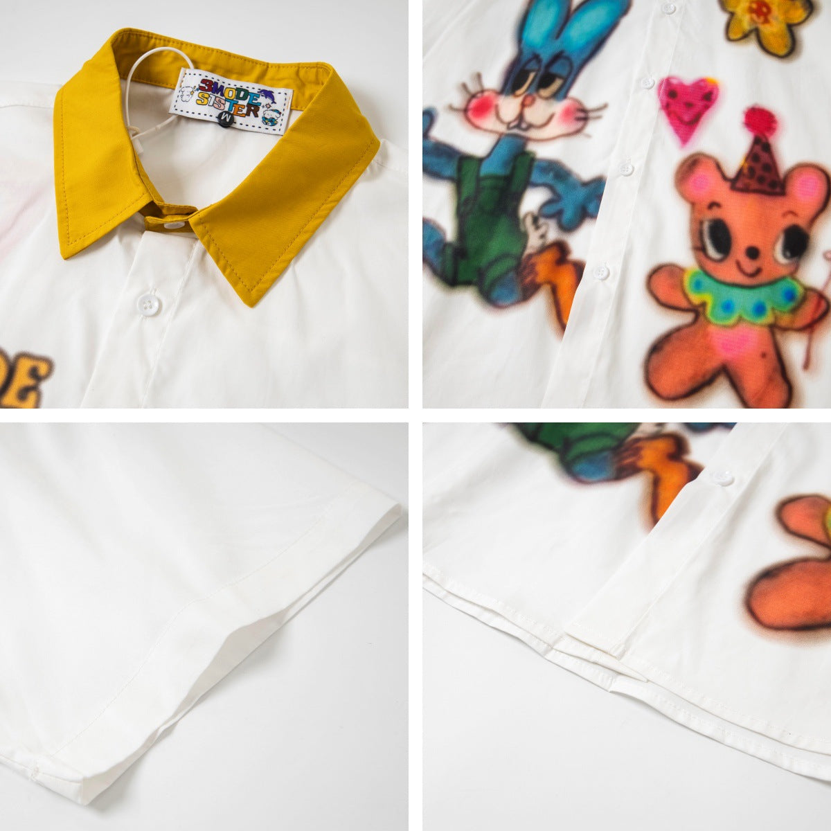 𝕃oose 𝔽it ☞𝟤𝟢𝟤𝟧 ☜美式復古撞色動物印花休閒百搭短袖襯衫 MO-81