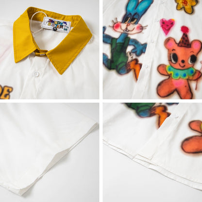 𝕃oose 𝔽it ☞𝟤𝟢𝟤𝟧 ☜美式復古撞色動物印花休閒百搭短袖襯衫 MO-81