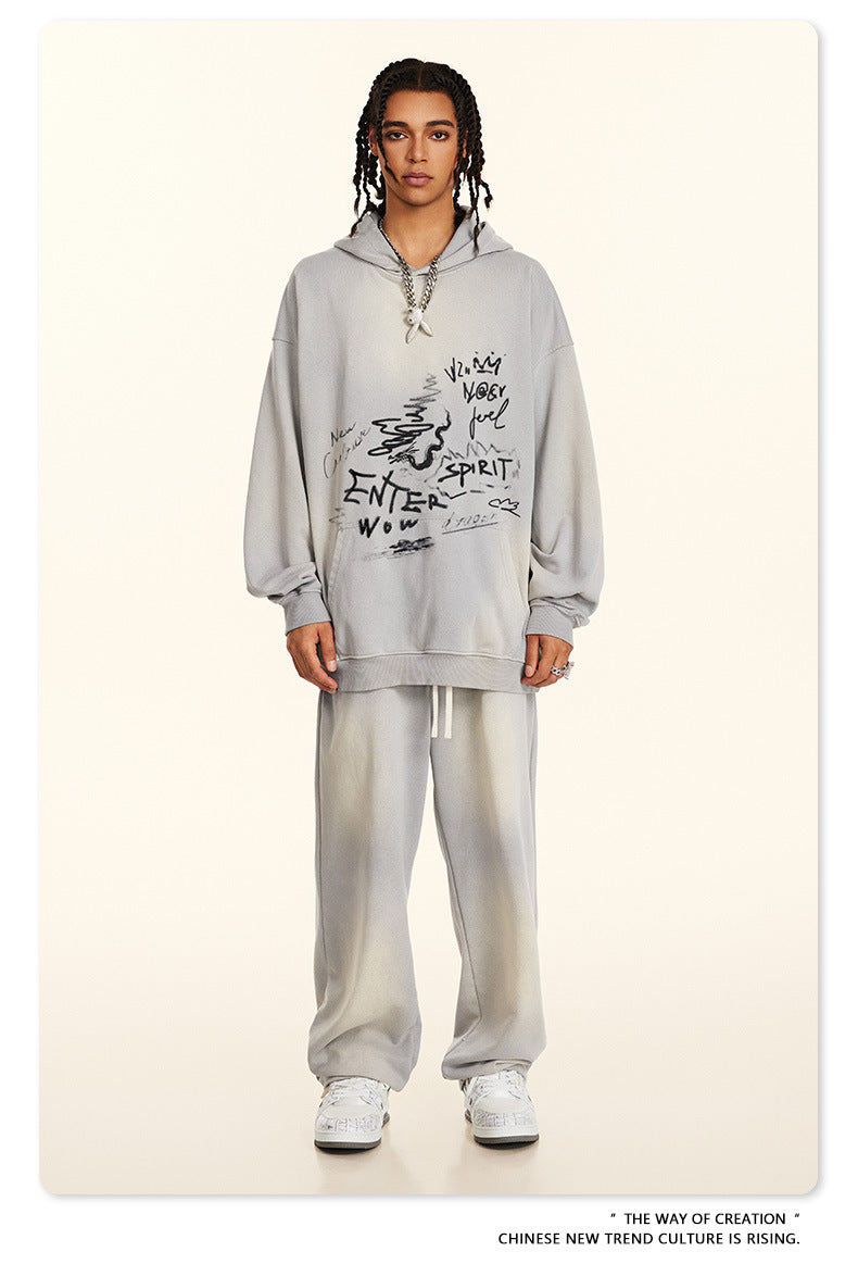 ♛𝔽𝕦𝕤𝕚𝕠𝕟 𝔽𝕠𝕔𝕦𝕤 ♛2025秋冬高磅復古水洗印花帽T 572