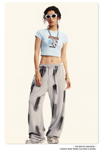 Fierce & Fitted 美式夏季修身字母印花辣妹短版上衣89 復古藍